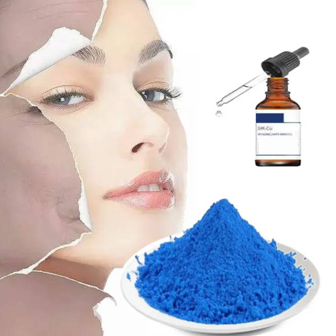 Cosmetic Raw Powder Ghk-cu Hair CAS 49557-75-7 Copper Peptide Ghk-cu