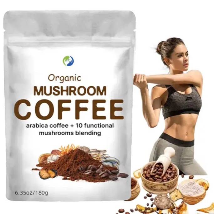 Private Label Mushroom Coffee Organic Lions Mane Chaga Cordyceps Reishi Mushroom Coffee