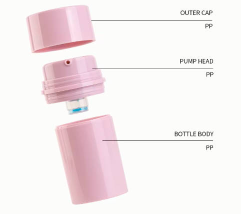 Luxury Custom PP Plastic Airless Pump Bottle 50ml 100ml Modern Cosmetic Bottle for Lotion 3